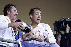 Ian Poulter Fills Shoe With Champagne