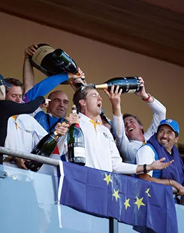 Ian Poulter Soaked In Champagne