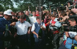 Champagne Prints: Ian Woosnam With Champagne