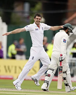 Wicket Prints: James Anderson Celebrates Pakistan Captain Salman Butt Wicke
