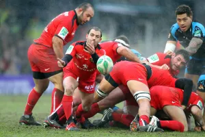 Jean Baptiste Elissalde Passes The Ball From Ruck
