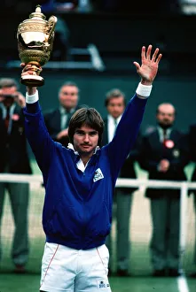 Lawn Prints: Jimmy Connors With Trophy