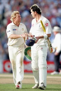Kevin Pietersen Is Congratulated By Shane Warne Kevin Pietersen Is Congratulated By Shane Warne