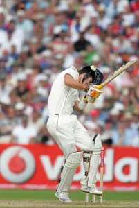 Kevin Pietersen Takes Blow To Head And Helmet Hits The Stump Kevin Pietersen Takes Blow To Head And Helmet Hits The Stump