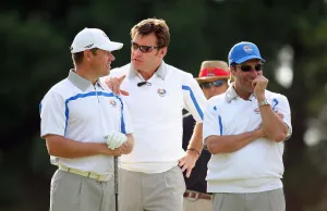 Lee Westwood, Nick Faldo and Jose Maria Olazabal