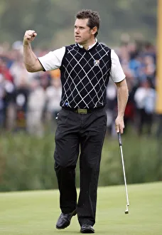Lee Westwood Punches The Air After Birdieing The 5th