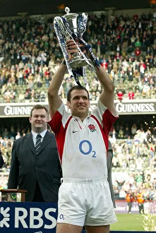 Lifts Prints: Martin Johnson Lifts The 6 Nations Championship Trophy