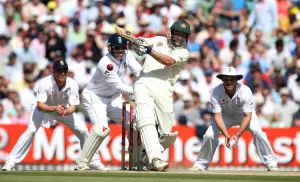 Michael Hussey Hits A Boundary