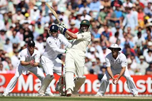 Michael Hussey Hits A Boundary