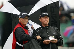 Georges Prints: Miguel Angel Jimenez With His Caddy On The 3rd Tee