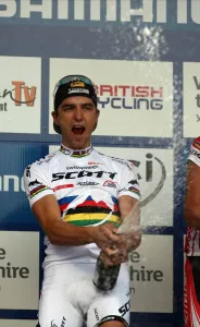 Celebrates Prints: Nino Schurter Celebrates Win