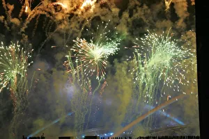Olympic Stadium With Fireworks