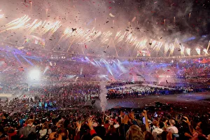 Olympic Stadium With Fireworks