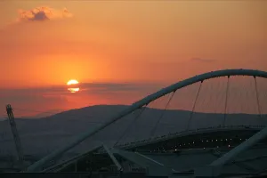 Olympic Stadium With Sunset