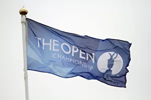 The Open Championship Flag Blowing In The Strong Wind The Open Championship Flag Blowing In The Strong Wind