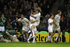 Owen Farrell Celebrates With Tom Palmer As Try Is Awarded