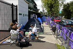 Art Or Moody Prints: People Queing For Tickets