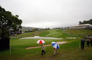 Rain Water Runs Down The 18th Fairway Rain Water Runs Down The 18th Fairway