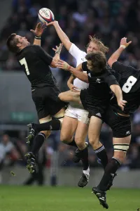 High Prints: Richie Mccaw & Lewis Moody Challenge For A High Ball