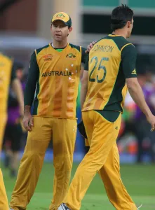 Ponting Prints: Ricky Ponting Consoles Mitchell Johnson