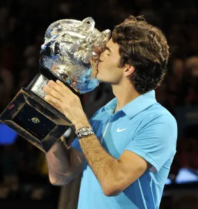 Australian Prints: Roger Federer With Trophy