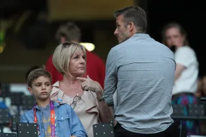 Romeo Beckham, Jackie Adams & David Beckham Romeo Beckham, Jackie Adams & David Beckham