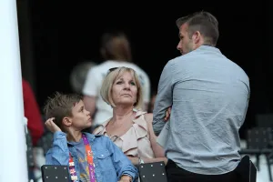 Romeo Beckham, Jackie Adams & David Beckham