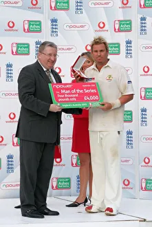 Shane Prints: Shane Warne With Award