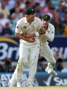 Wicket Prints: Shane Watson & Mike Hussey Celebrate Matt Prior Wicket S