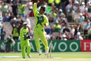 Wicket Prints: Shoaib Celebrates Astle Wicket