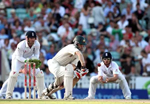 Series Prints: Simon Katich Plays Ball From Graeme Swann Delivery