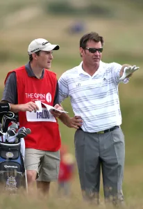 Faldo Prints: Sir Nick Faldo & Son As Caddy