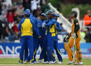 Wicket Prints: Sri Lankan Players Celebrate Ricky Pontings Wicket