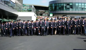 Art Or Moody Prints: Stewards Hold Back Wimbledon Crowds