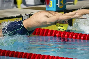 Commonwealth Prints: Swimmer Starts Backsroke