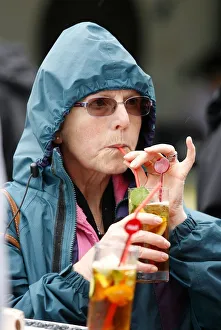 Genral View Prints: Tennis Fan Drinking Pimms