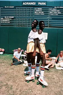 Lawn Prints: Tennis Fans With Rollerskates
