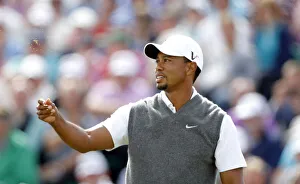Woods Prints: Tiger Woods Checks The Breeze