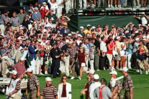 Woods Prints: Tiger Woods Runs Up 18th Hole