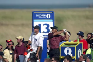 Woods Prints: Tiger Woods Tees Off