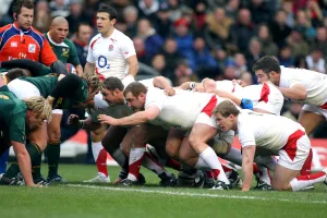 Scrum Prints: Tim Payne, Lee Mears & Tom Rees In Scrum