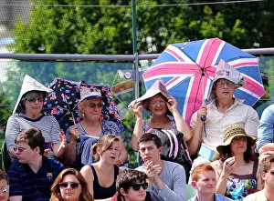 Umbrellas Prints: Wimbledon Fans In Paper Hats & Umbrellas