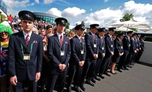 Genral View Prints: Wimbledon Security Hold Back The Crowd
